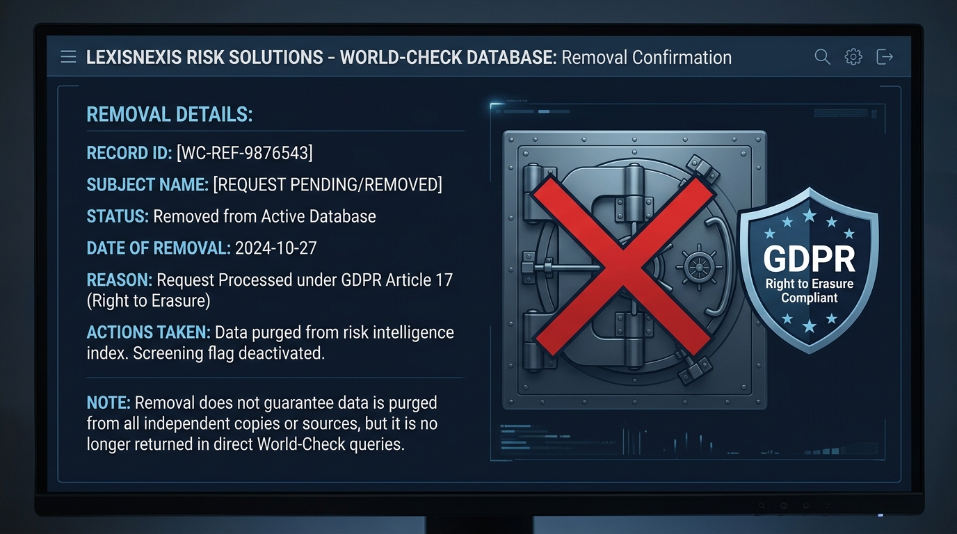 World-Check LexisNexis数据删除律师中国